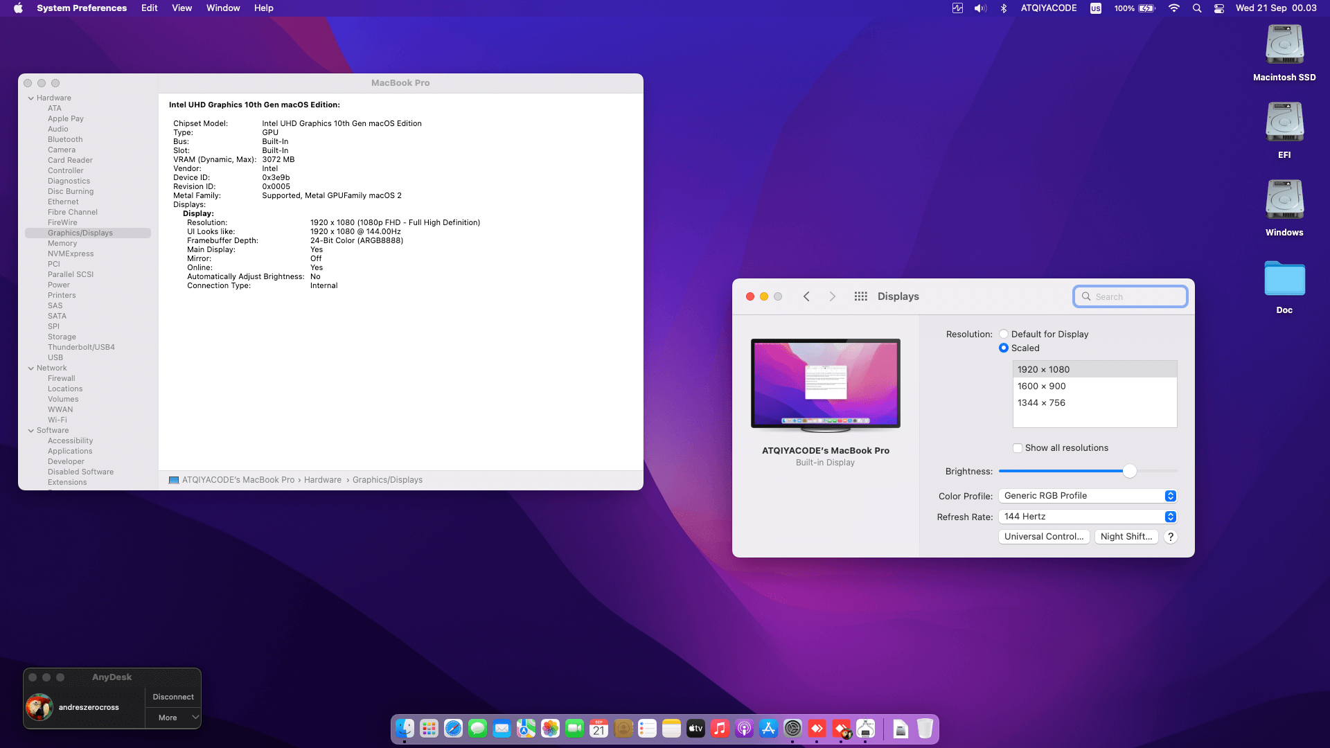 MSI Gaming GF63 Thin 10SCSR 677ID [CometLake   Intel UHD 630 + I2C]   OpenCore 3